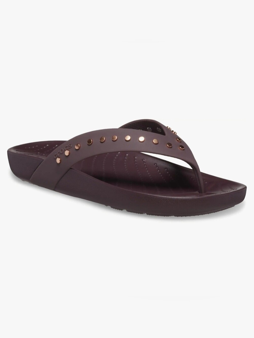Crocs Splash Studded Flip Flops Sandals Dark Cherry Lightweight Women's Size 8